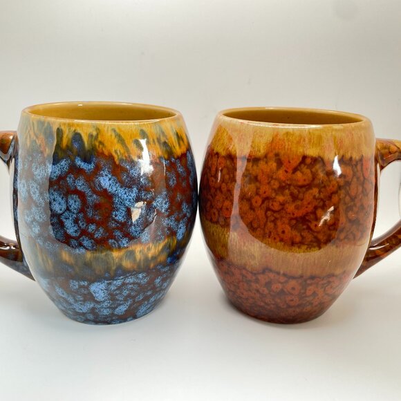 Vintage MCINTOSH POTTERY Mugs Handmade Collectible Coffee Tea Hand Warmers Large - Picture 1 of 8